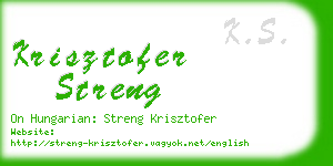 krisztofer streng business card